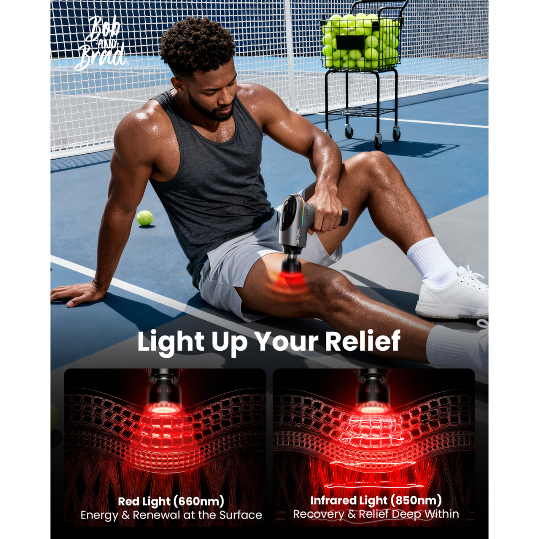 Bob and Brad A2 Ultra Massage Gun with Infrared and Red LED Light Therapy