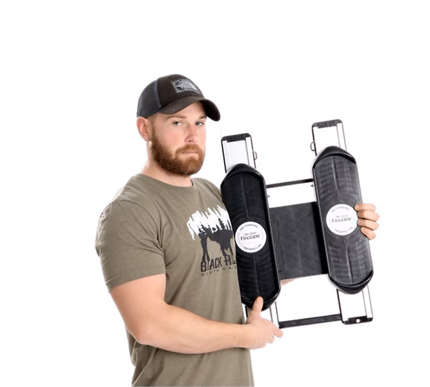 Mike is holding the Bob and Brad FitGlide device. 