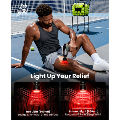 Bob and Brad A2 Ultra Massage Gun with Infrared and Red LED Light Therapy