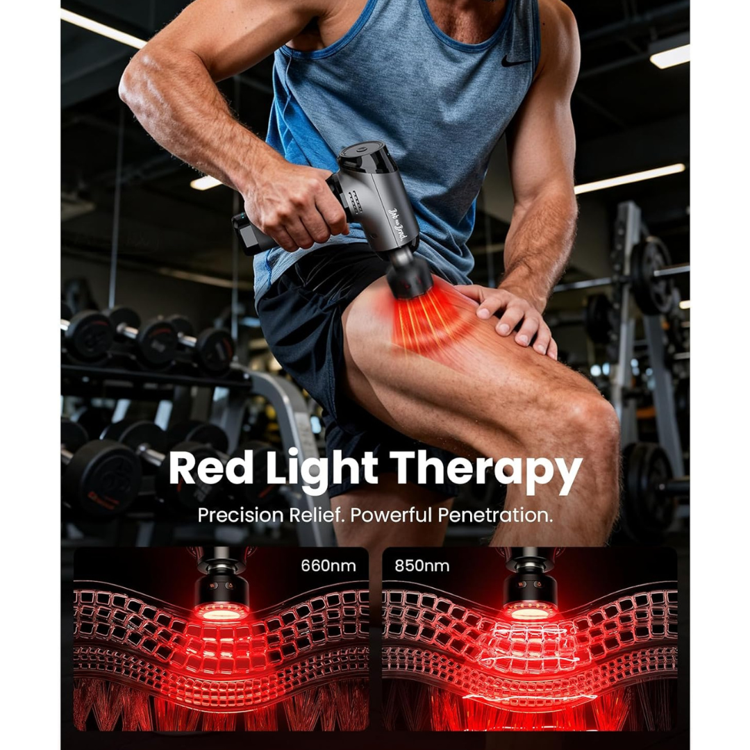 Bob and Brad T2 Ultra Massage Gun with Infrared and Red LED Light Therapy