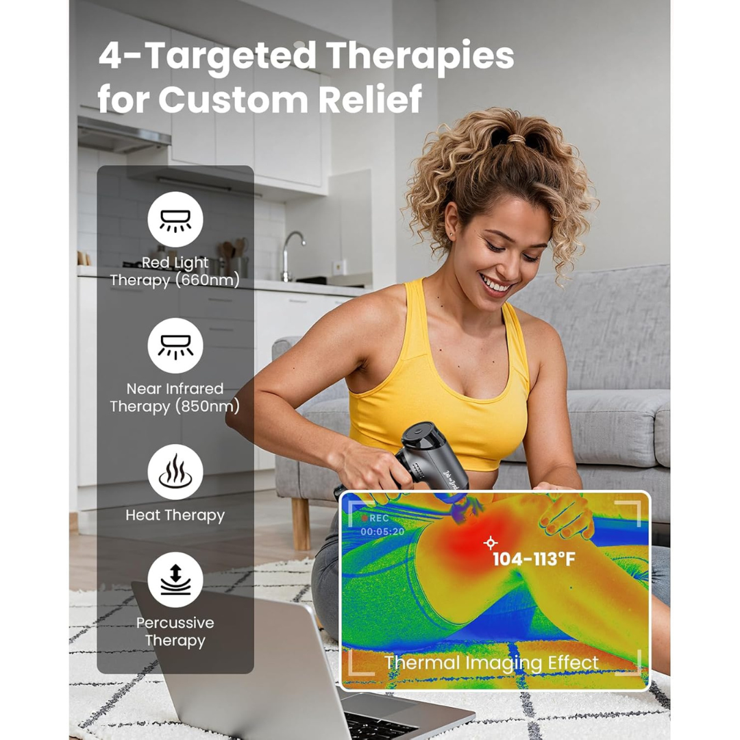 Bob and Brad T2 Ultra Massage Gun with Infrared and Red LED Light Therapy